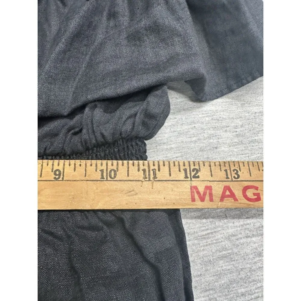 J.Crew Linen Ruffle‎ Jumpsuit Convertible Strapless Halter Black Size 3XS